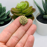 4 or 20 Pieces: Tiny Bronze Filigree Aromatherapy Essential Oil Diffuser Lockets