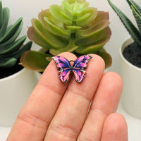 4, 20 or 50 Pieces: Purple Enamel and Gold Butterfly Charms