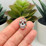 4, 20 or 50 Pieces: Enamel Sugar Skull Dia De Los Muertos Day or the Dead Charms