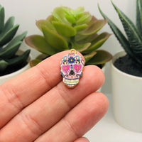 4, 20 or 50 Pieces: Enamel Sugar Skull Dia De Los Muertos Day or the Dead Charms