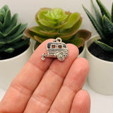 4, 20 or 50 Pieces: Silver Camping Trailer Charms