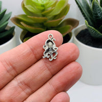 4, 20 or 50 Pieces: Small Silver Octopus Charms