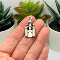 4, 20 or 50 Pieces: Silver Medieval Castle Charms