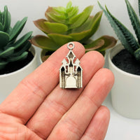 4, 20 or 50 Pieces: Silver Medieval Castle Charms