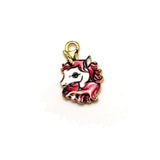 4 or 12 Pieces: Rainbow Unicorn Head Charms