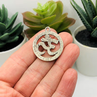 4, 20 or 50 Pieces: Silver Om Meditation Pendant Charms