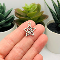 4, 20 or 50 Pieces: Silver Star Celestial Charms