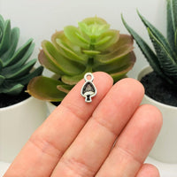 4, 20 or 50 Pieces: Small Silver Mushroom Charm