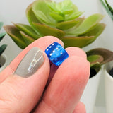 4, 20 or 50 Pieces: Blue Dice Spacer Beads