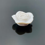 4, 20 or 50 Pieces: White Chunky Rose Flower Beads