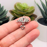 4, 20 or 50 Pieces: Silver Mother's Day Love My Mom Charms