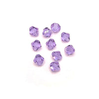 4, 20 or 50 Pieces: 6 mm Bicone Purple Imitation Crystal February Birthstone Beads