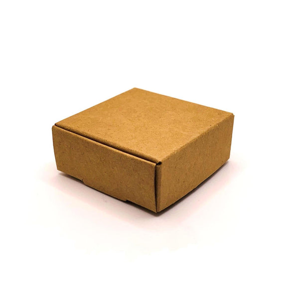 100 Pieces Small Foldable Kraft Paper Jewelry Box, 2x2 inches