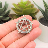 4, 20 or 50 Pieces: Silver Pentacle Pentagram Wiccan Charms