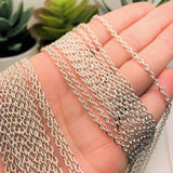 12 or 72 Pieces: 20" Silver Plated Textured Pre-Made Necklace Chains