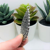 1, 4 or 20 Pieces: Large Silver Boho Teardrop Pendants