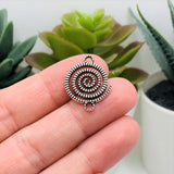 4, 20 or 50 Pieces: Silver Spiral Galaxy Connector Charms