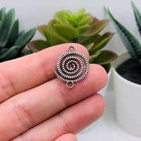 4, 20 or 50 Pieces: Silver Spiral Galaxy Connector Charms