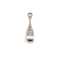 4, 20 or 50 Pieces: Silver Wine Bottle 3D Charms