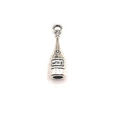 4, 20 or 50 Pieces: Silver Wine Bottle 3D Charms