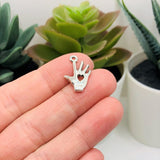 4, 20 or 50 Pieces: Silver I Love You Hand 3D Charms