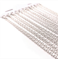 12 or 72 Pieces: 20" Silver Plated Textured Pre-Made Necklace Chains