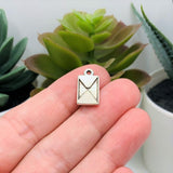 4, 20 or 50 Pieces: Silver Envelope Charms, Travel Charm, Mail, Letter Charm, 16 x 9 mm