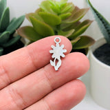 4, 20 or 50 Pieces: Small Silver Flower Charms