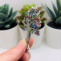 1, 4 or 20 Pieces: Large Silver Tree Pendant with Rhinestones