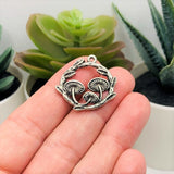 4, 20 or 50 Pieces: Silver Round Mushroom Charms