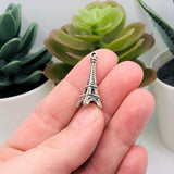 4, 20 or 50 Pieces: Silver Eiffel Tower 3D Charms