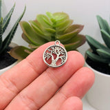 4, 20 or 50 Pieces: Small Silver Tree of Life Charms, Double Sided