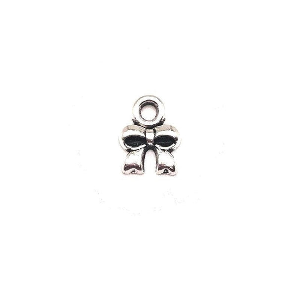 4, 20 or 50 Pieces: Tiny Silver Bow Charms