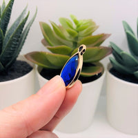 4, 20 or 50 Pieces: Bright Blue and Gold Acrylic Teardrop Charms