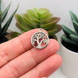 4, 20 or 50 Pieces: Small Silver Tree of Life Charms, Double Sided