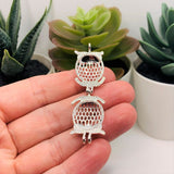 4 or 20 Pieces: Silver Plated Owl Bead Diffuser Lockets