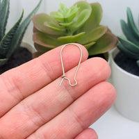 100 or 500 Pieces: Rhodium Silver Kidney Earring Wires