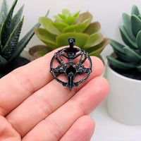 1, 4 or 20 Pieces: Black Satanic Baphomet Pentagram Charms