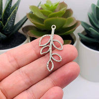 4, 20 or 50 Pieces: Silver Tree Branch Connector Charms