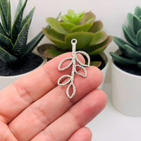 4, 20 or 50 Pieces: Silver Tree Branch Connector Charms