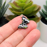 4, 20 or 50 Pieces: Black and White Butterfly Charms