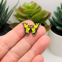 4, 20 or 50 Pieces: Yellow and Black Enamel Butterfly Charms