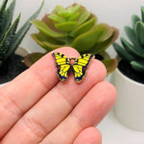 4, 20 or 50 Pieces: Yellow and Black Enamel Butterfly Charms