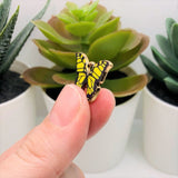 4, 20 or 50 Pieces: Yellow and Black Enamel Butterfly Charms