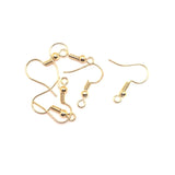 100 or 500 Pieces: KC Gold / Light Gold Plated Fish Hook Earring Wires with Spring and Ball