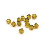 4, 20 or 50 Pieces: 6 mm Bicone Olive Green Imitation Crystal Birthstone Beads