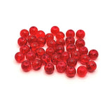 20, 50 or 100 Pieces: 6 mm Red Glass Crackle Beads