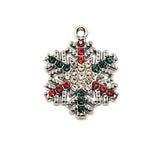 4, 20 or 50 Pieces: Silver Toned Rhinestone Snowflake Charms