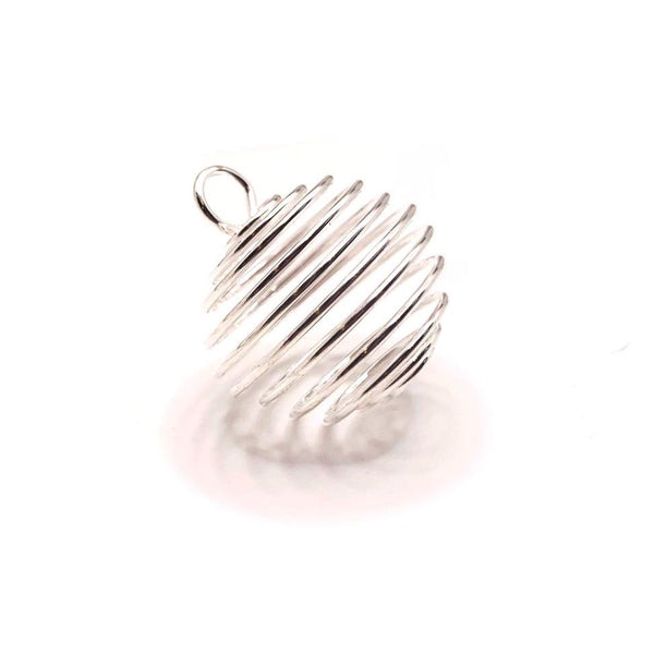 4 or 20 Pieces: 25 mm Silver Spiral Lantern Bead Cages