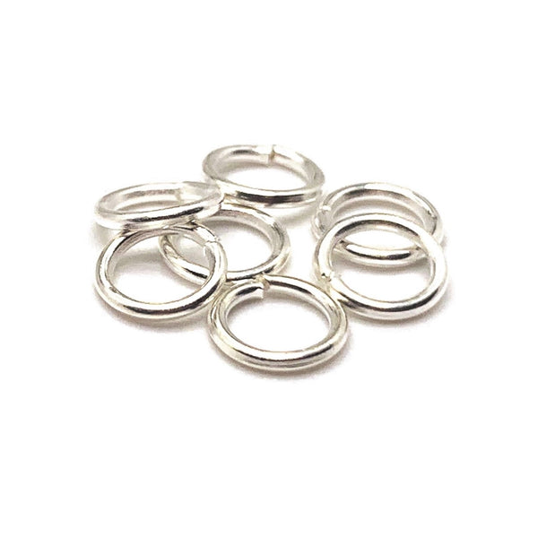 100, 500 or 1,000 Pieces: 7 mm Silver Plated Open Jump Rings, 18g